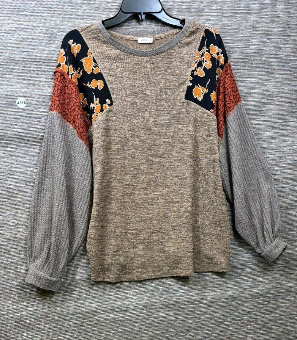 Kori Tunic Top Womens Size S Brown Fall Winter Boho Oversized